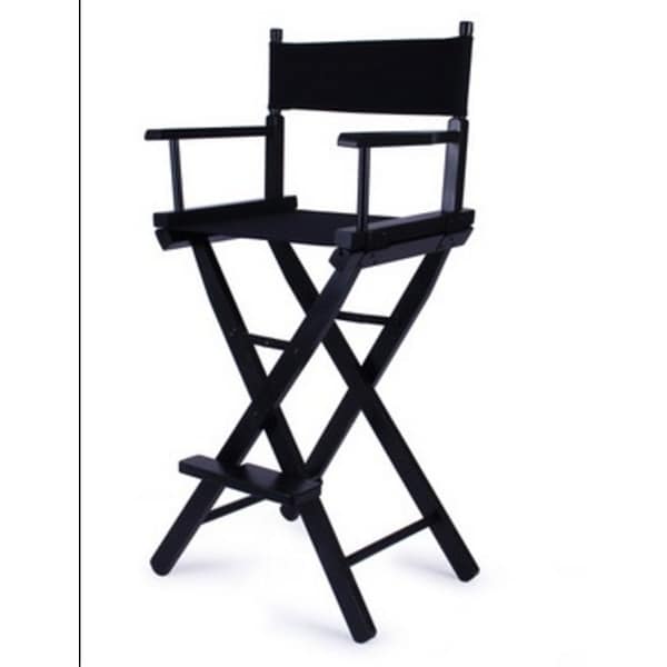 Makeup Artist Tall Director Chair Wood Folding With Side Bag Camping Fishing
