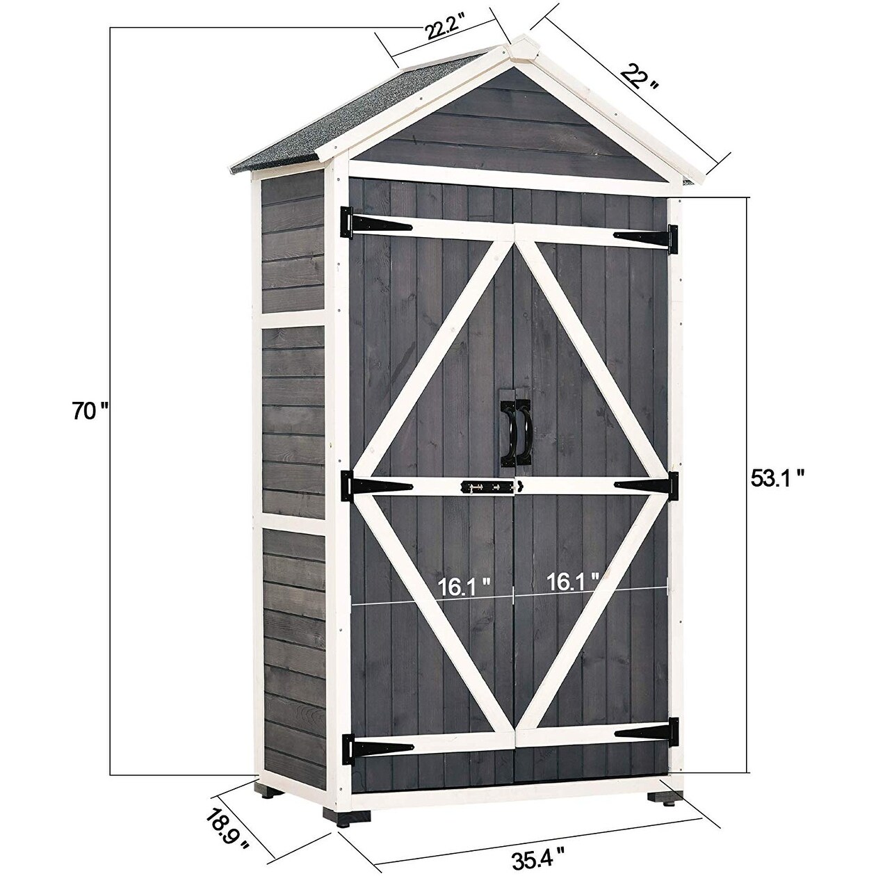 Shop Mcombo Outdoor Storage Cabinet Tool Sheds Backyard Garden Utility Wooden Organizer With Lockable Double Doors 1000 Overstock 28949552 Redwood