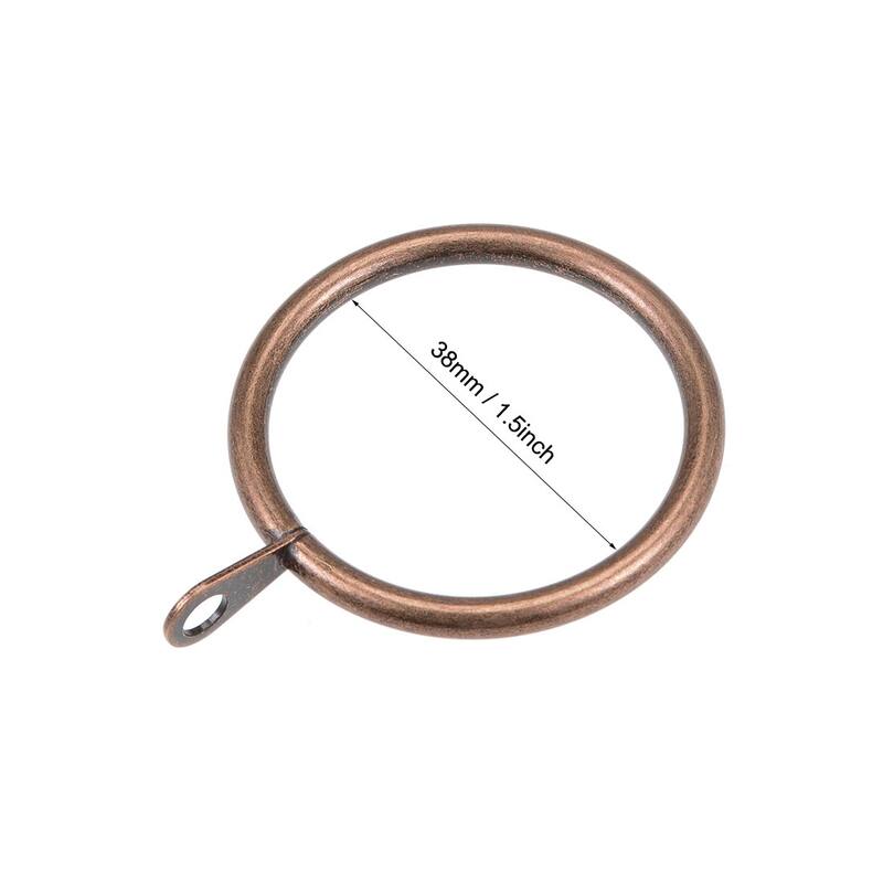 Curtain Rings 38mm Inner Dia Drapery Ring for Curtain Rods Red Bronze 14 Pcs - Bronze Tone