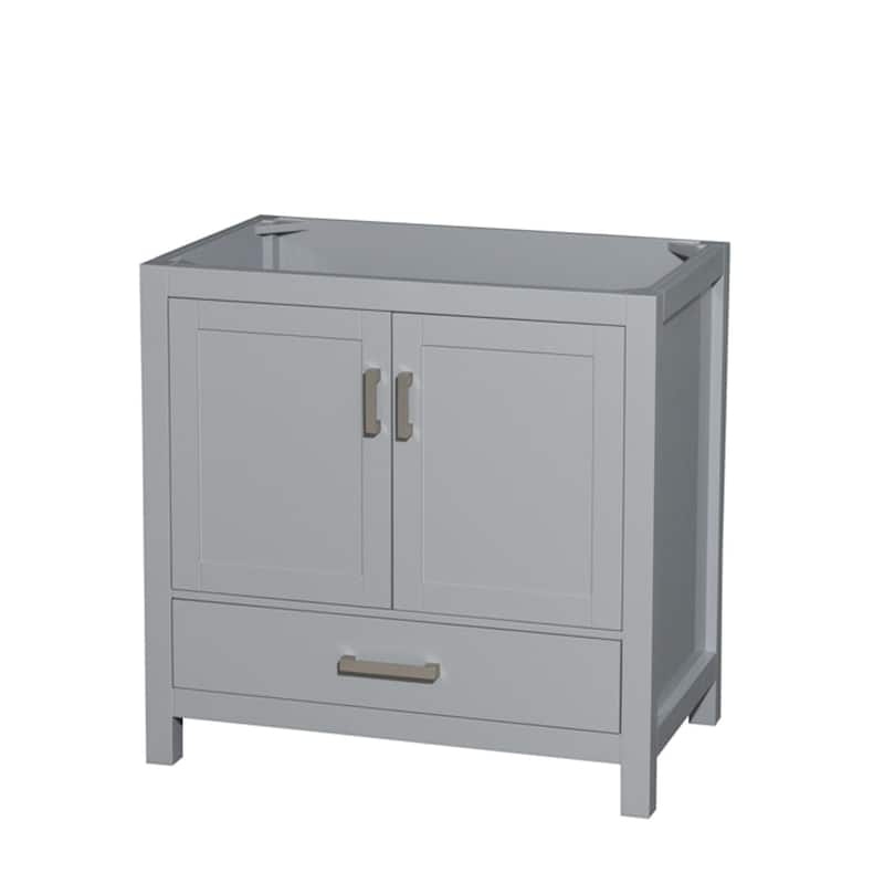 Wyndham Collection WC-1414-36-SGL-UM-VAN Sheffield 35" Single - Gray / Brushed Chrome Hardware - Ash Finish