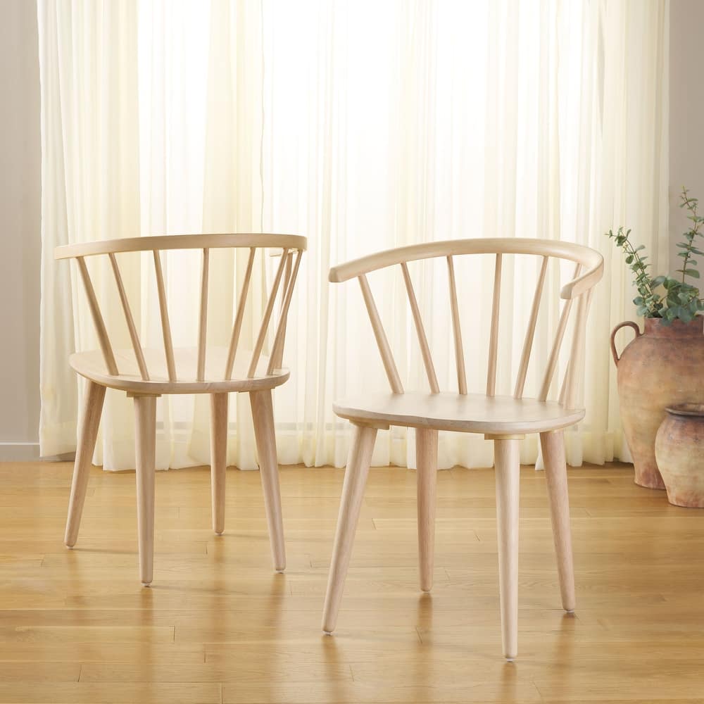 SAFAVIEH Home Blanchard 18-inch Curved Spindle Side Chair [SET of 2] - 21"W x 21"D x 30"H