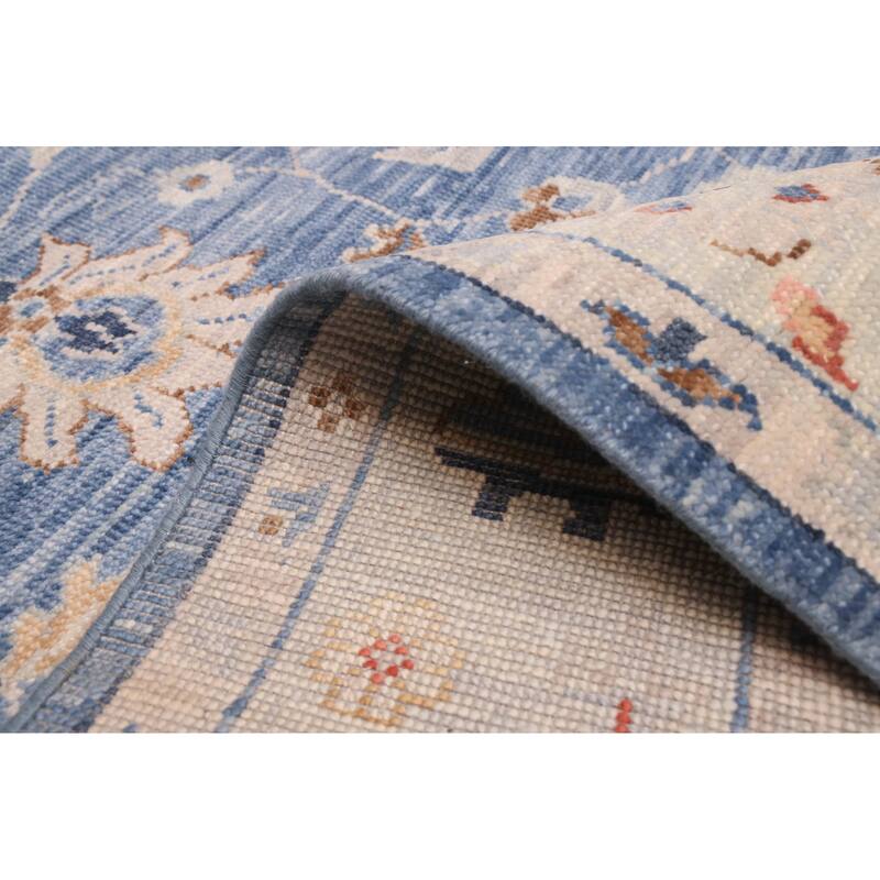 ECARPETGALLERY Hand-knotted Modern Oushak Dark Blue Wool Rug - 7'11 x 10'3