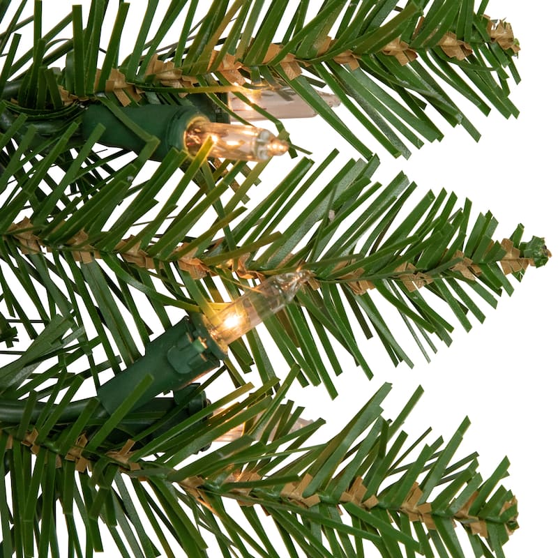 Pre-Lit Rockwood Pine Artificial Christmas Wreath 48-Inch Clear Lights - 48"