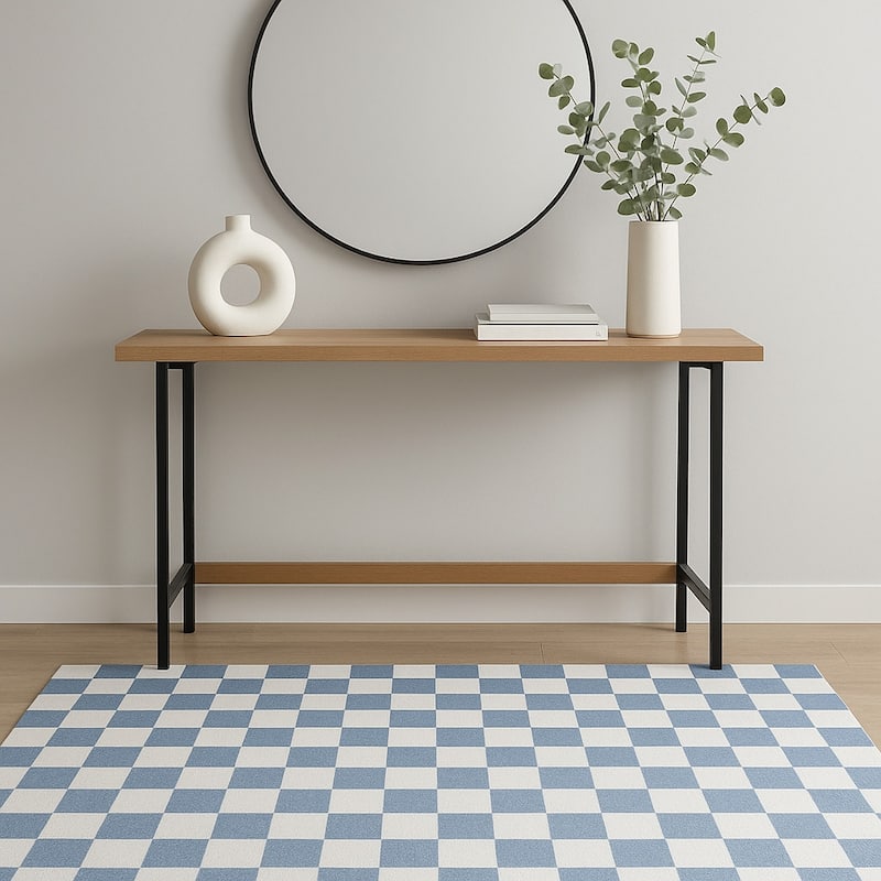 HomeRoots Checkered Modern Rectangle Area Rug - 4' X 6' - 4' X 6'