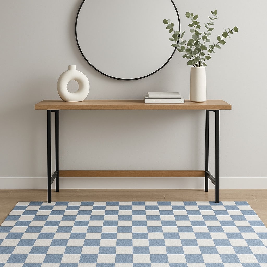 HomeRoots Checkered Modern Rectangle Area Rug - 4' X 6'