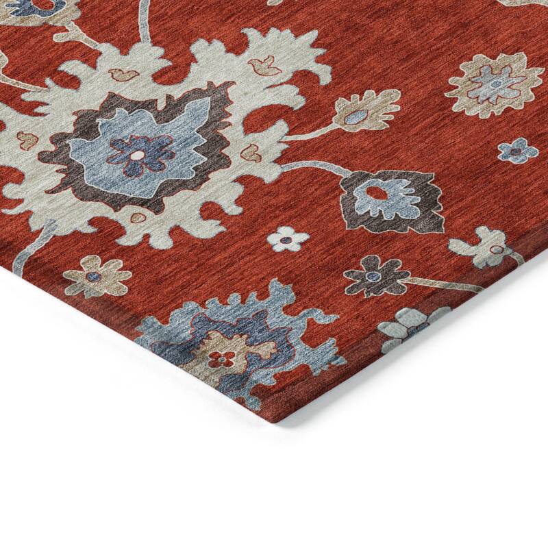 HomeRoots Floral Traditional Rectangle Outdoor Rug