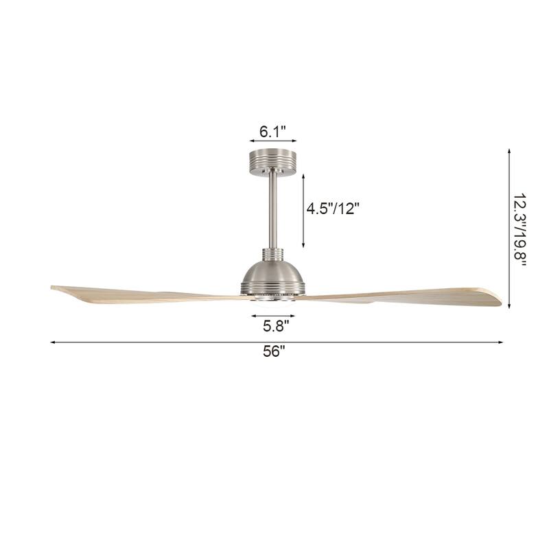 MLiAN 56" 4 Blades Indoor LED Ceiling Fan with Remite Control - 56 inch