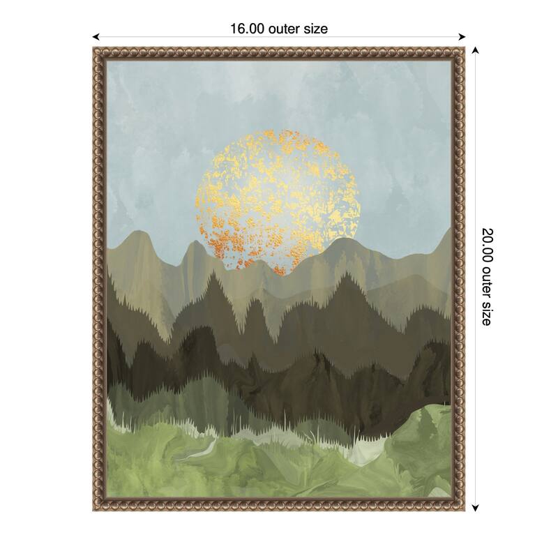 Mountain View by Sannel Larson Framed Canvas Wall Art Print - 16 x 20 in