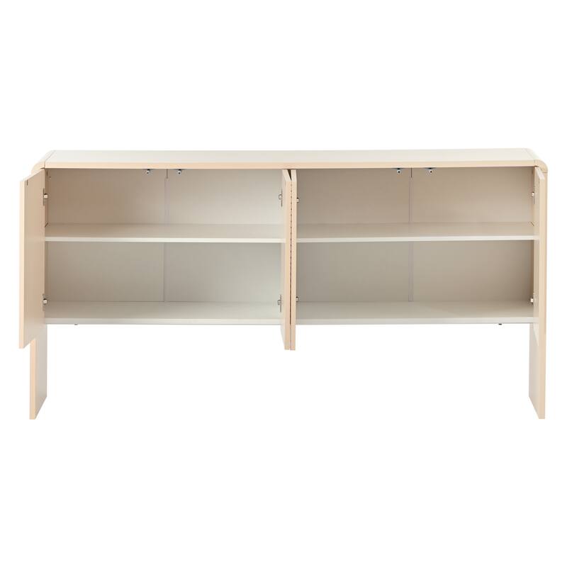 60"L Large Storage Space Sideboard with 4 Doors and Rebound Device