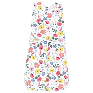 Hudson Baby Infant Girl Convertible Swaddle Sleep Sack, Modern Botanical