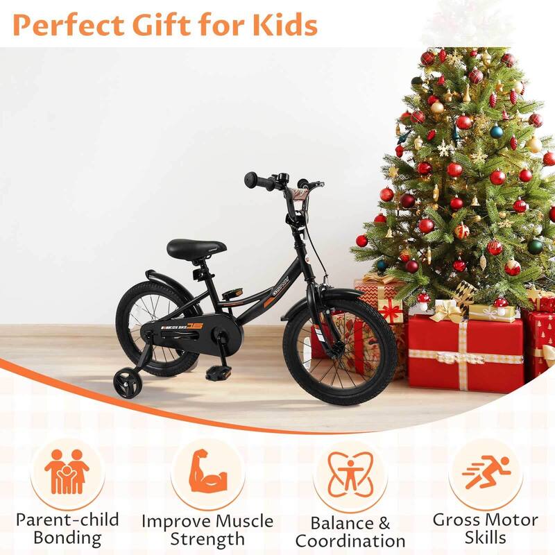 Costway 14" Kids Bike with Removable Training Wheels Adjustable Seat & - See Details