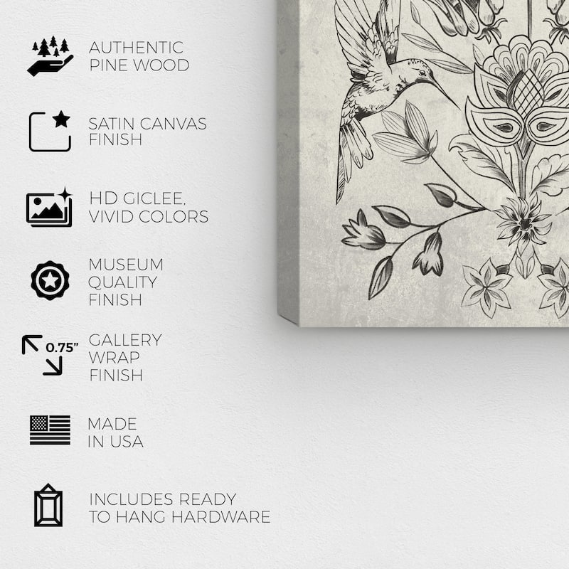 Wynwood Studio Canvas Floral and Botanical Nature Process Gray and Traditional Wall Art Canvas Print