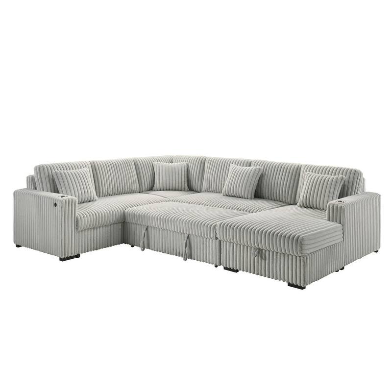 Best Quality Furniture 3-Piece Sectional with Storage Chaise