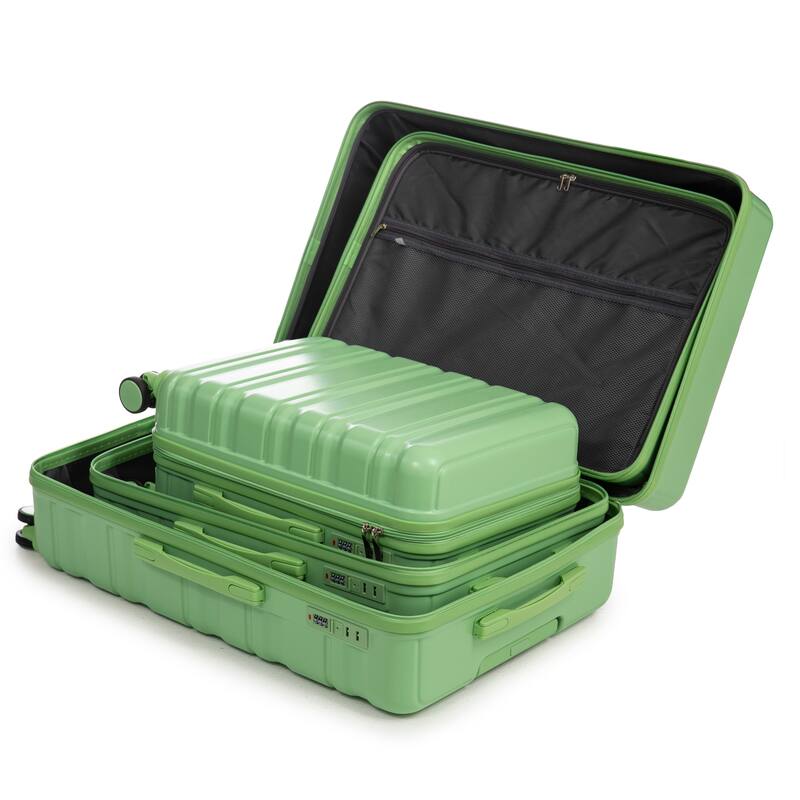 20IN 24IN 28IN 3 pcs/set in ABS Spinner Wheel Luggage, Matching Color, With Combination Lock