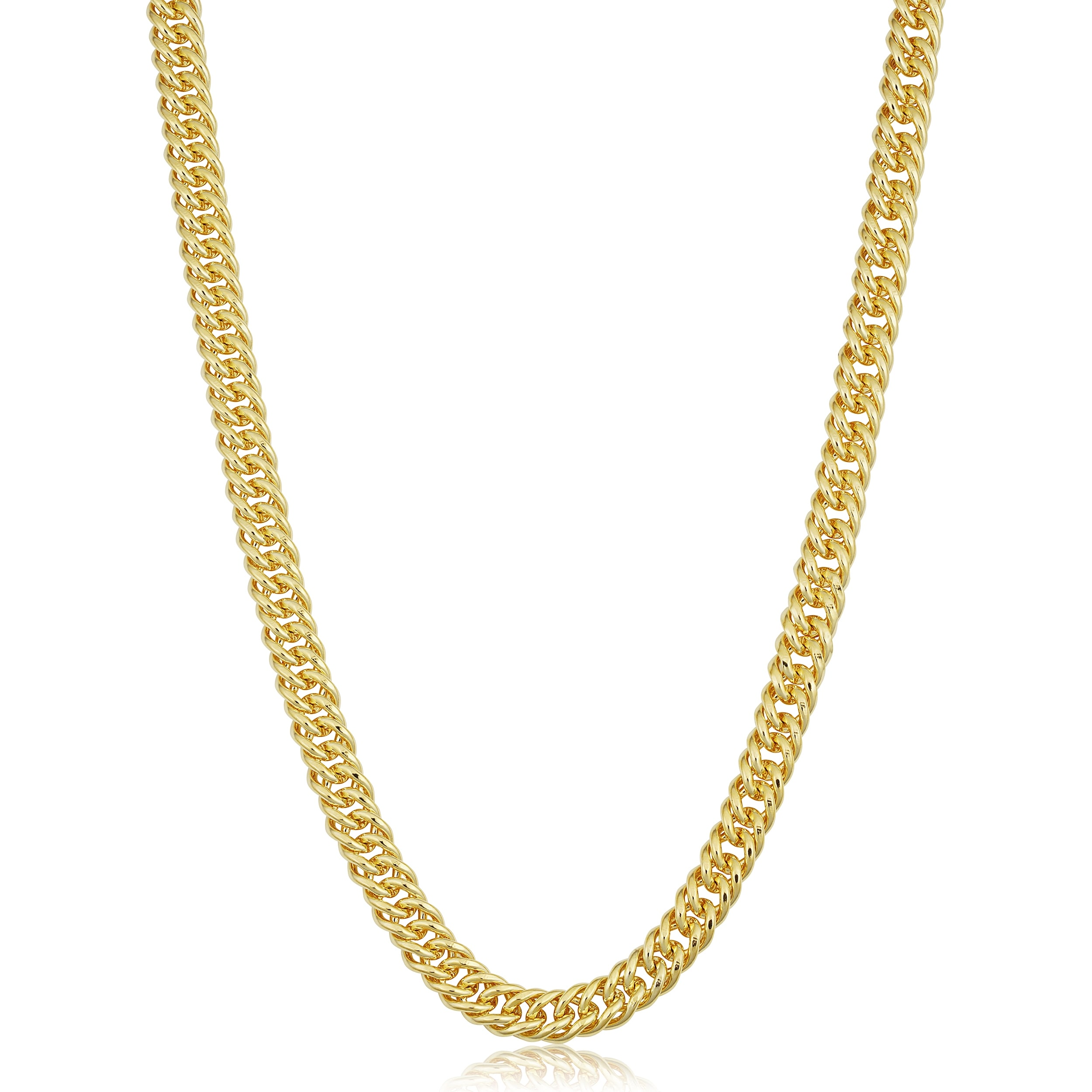 Au Naturale Solid 14k Yellow Gold Filled 6.0 mm Double Curb Link Chain Necklace For Men and Women