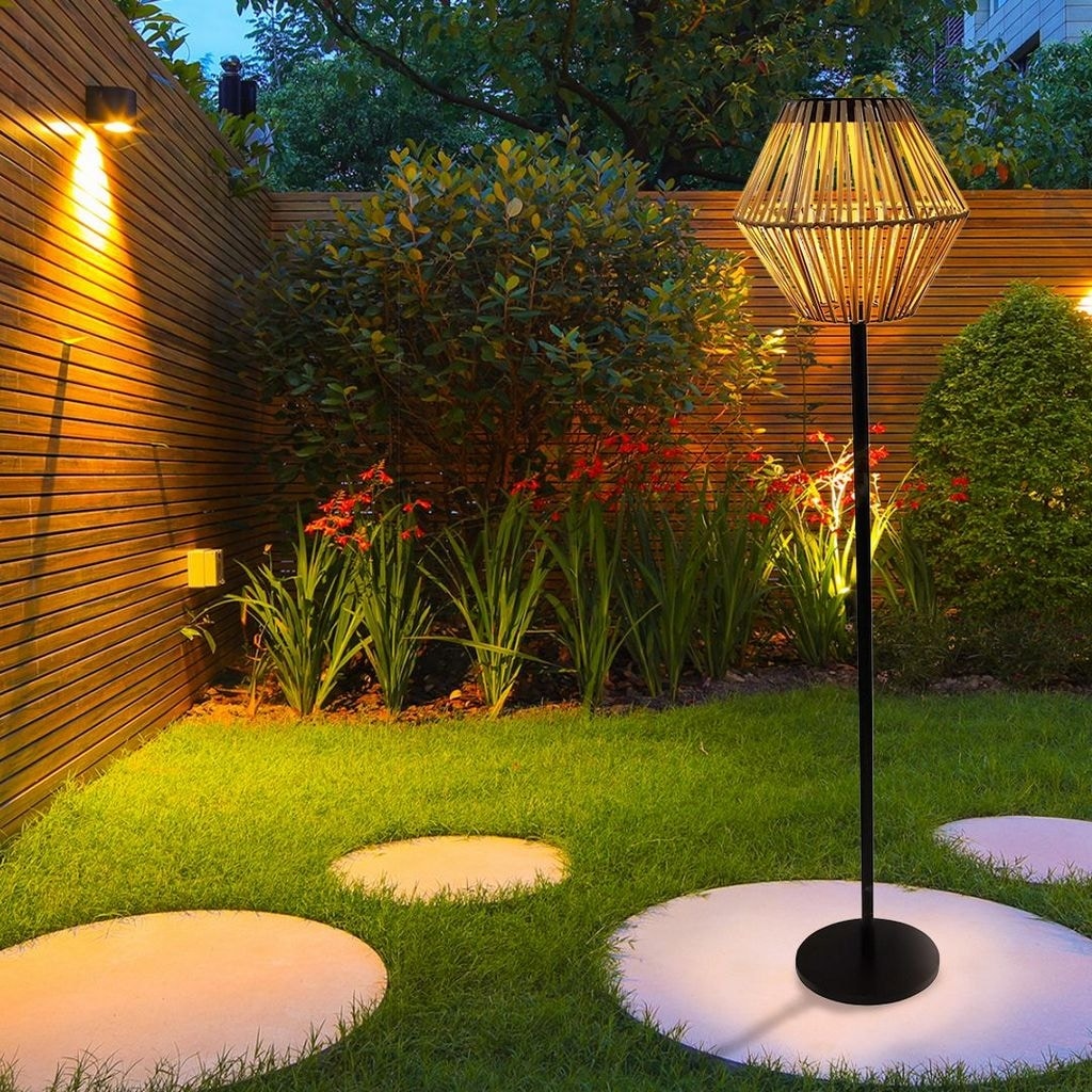 47 Inch Outdoor Solar Powered Rattan Floor Lamp Waterproof LED Light - Bed  Bath \u0026 Beyond - 40867811, image size:1024x1024
