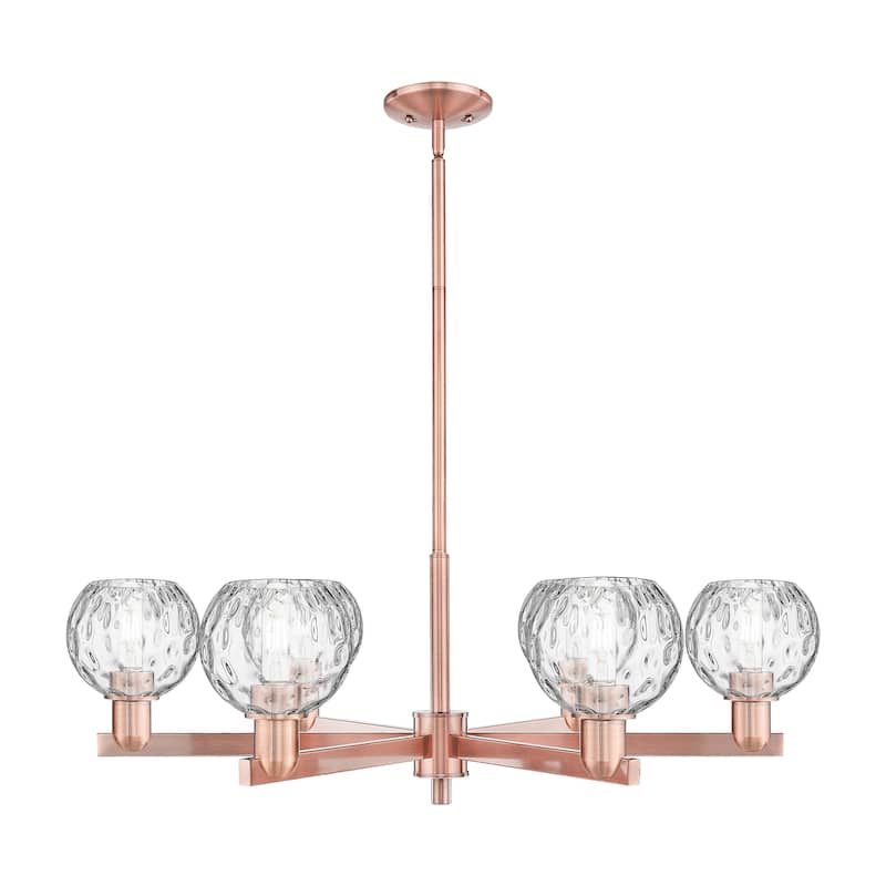 Innovations Lighting Endless Possibilities Arcadia - Athens Water Glass - 6 Light 36" Stem Hung Chandelier - Antique Copper