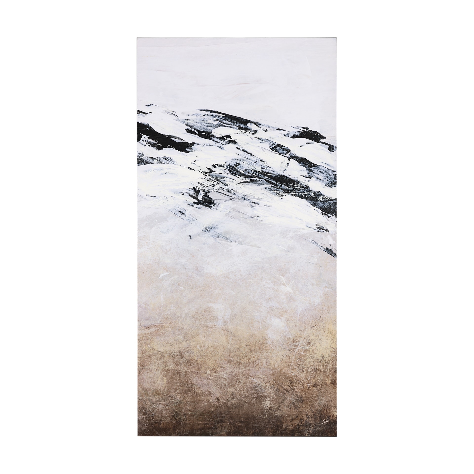 Mercana Black Strokes III (20 x 40) Canvas Art Print