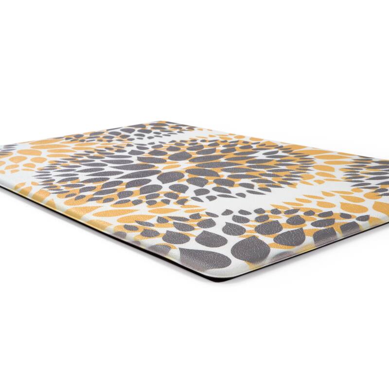 World Rug Gallery Modern Floral Circles Anti Fatigue Standing Mat
