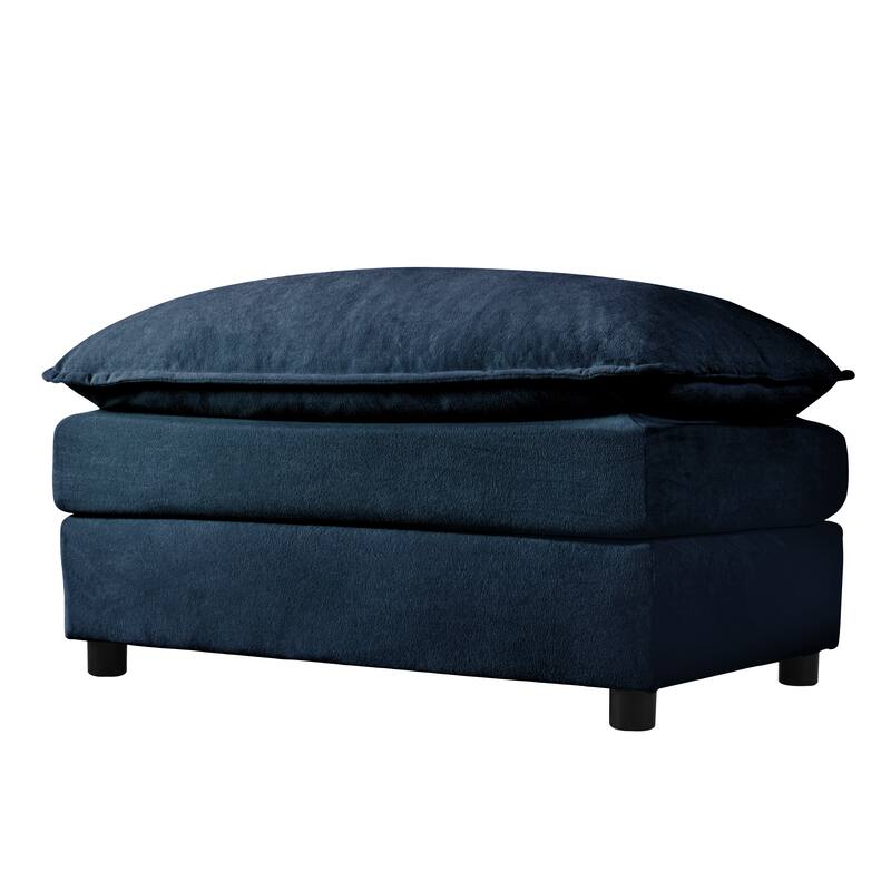 GDFStudio - Soft Chenille 57.48" Club Chair with Movable Ottoman