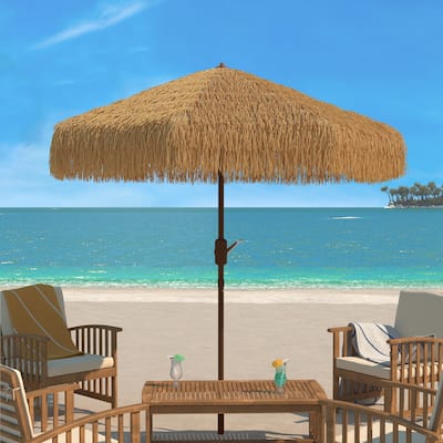 SAFAVIEH Outdoor Nathaly 106" Tiki Umbrella Brown