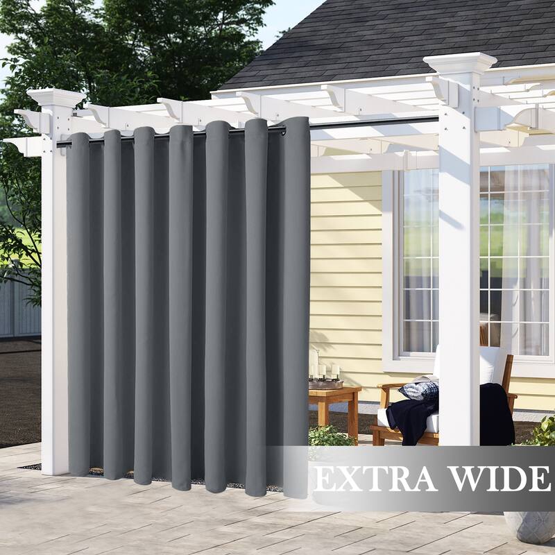 Pro Space Extra Wide Waterproof Outdoor Blackout Grommet Top Curtain (1 Panel)