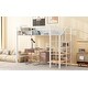 preview thumbnail 13 of 23, Twin Metal Loft Bed with Storage Ladder & Upper Grid Shelf - 250LB Capacity