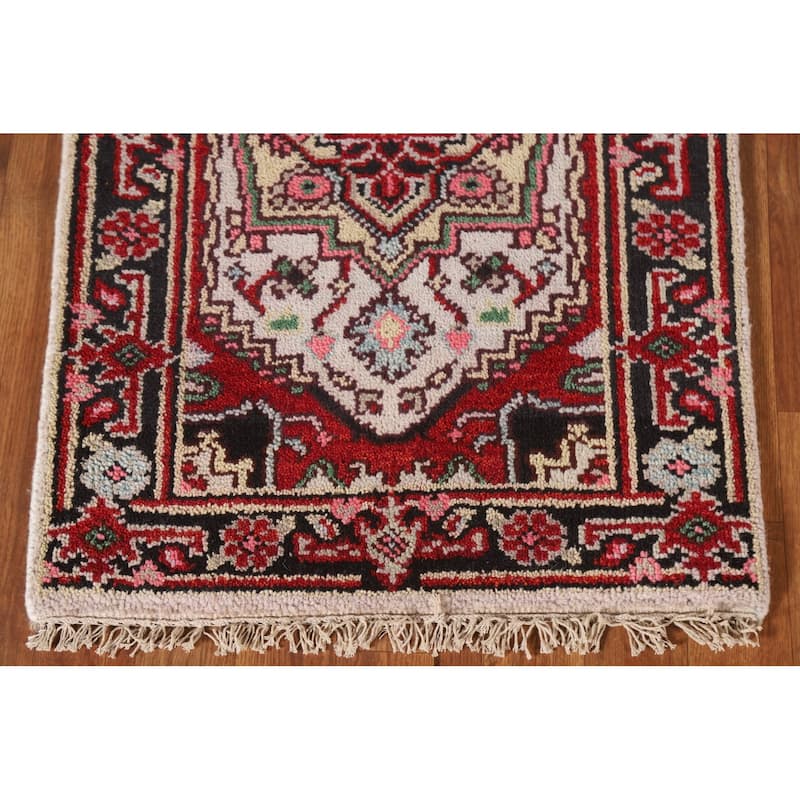Heriz Serapi Oriental Rug Hand-Knotted Wool Carpet - 2'0"x 3'0"