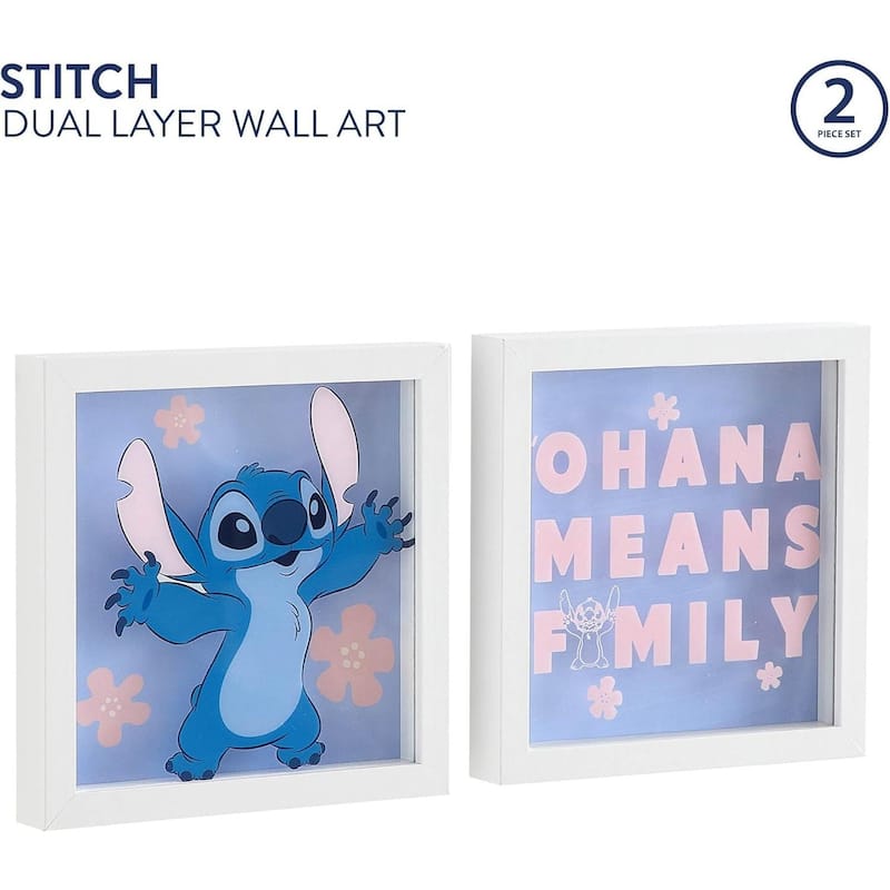 Disney Stitch 2 Piece Dual Layer Wall Art Set