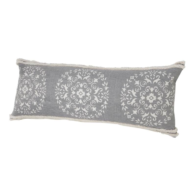 Sevita Casual Mandala Medallion Lumbar Pillow with Tufted Border