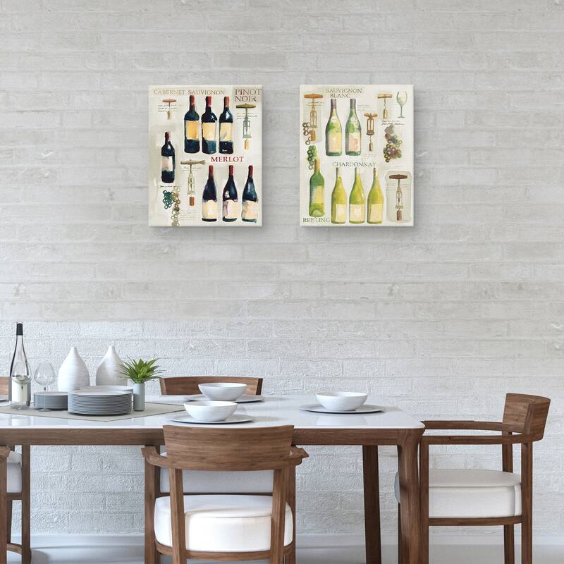 Wine Collage by Michael Clark Canvas S/2 by Michael Clark Canvas Art Prints