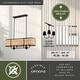 preview thumbnail 4 of 8, Berens 6L Matte Black Farmhouse Linear Chandelier Island Pendant Light Fixture Rattan Cane - 36-in W x 15.25-in H x 13-in D