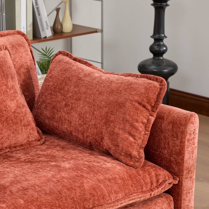 Cloud Sofa LoveSeat (Ottoman is not included), Modern Sectional Couch, Comfy Double Layer Upholstered Seat Cushion