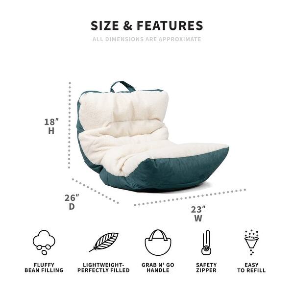 dimension image slide 1 of 11, Big Joe Roma Bean Bag Chair