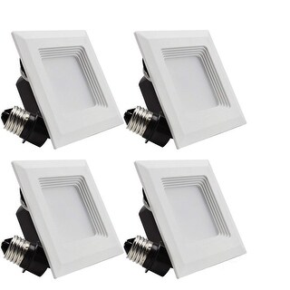 4 Pack 4 Inch 9W 5000K Dimmable LED Square Recessed Lighting - 1 - Bed ...