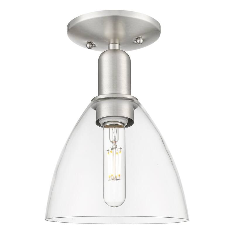 Innovations Lighting 716-1C-11-8 Bristol Semi-Flush Bristol 8" Wide - Brushed Satin Nickel / Clear