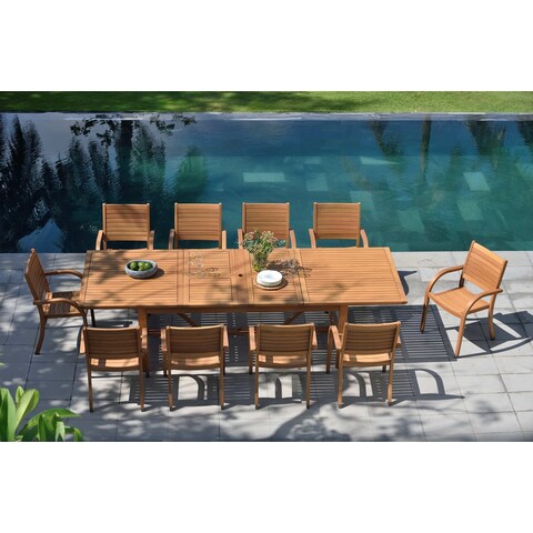 LifestyleGarden 11pc Teak Finish Patio Dining Set - 11 Piece