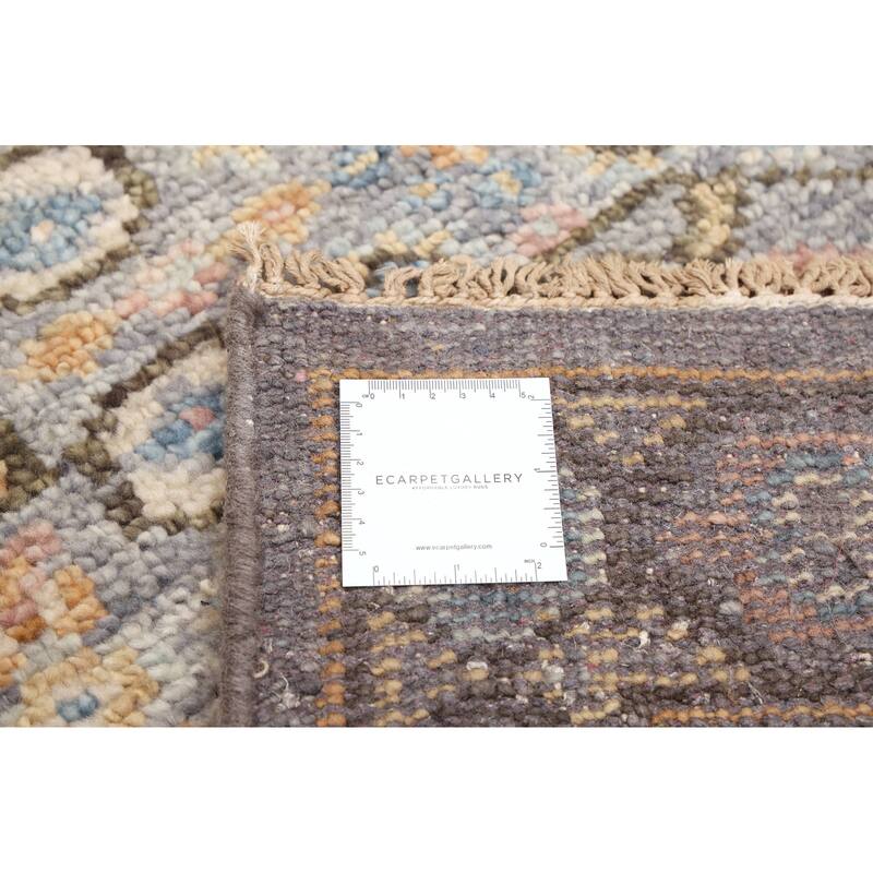 ECARPETGALLERY Hand-knotted Mamluk Grey Wool Rug - 2'8 x 7'11