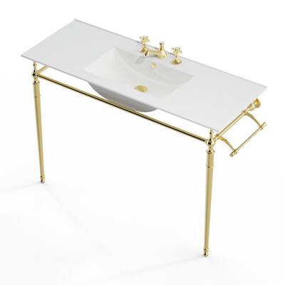 James Martin Vanities 47" Westley Console Sink with Brass or Chrome Stand