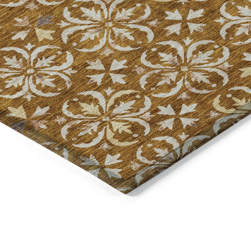 HomeRoots Floral Transitional Rectangle Outdoor Rug