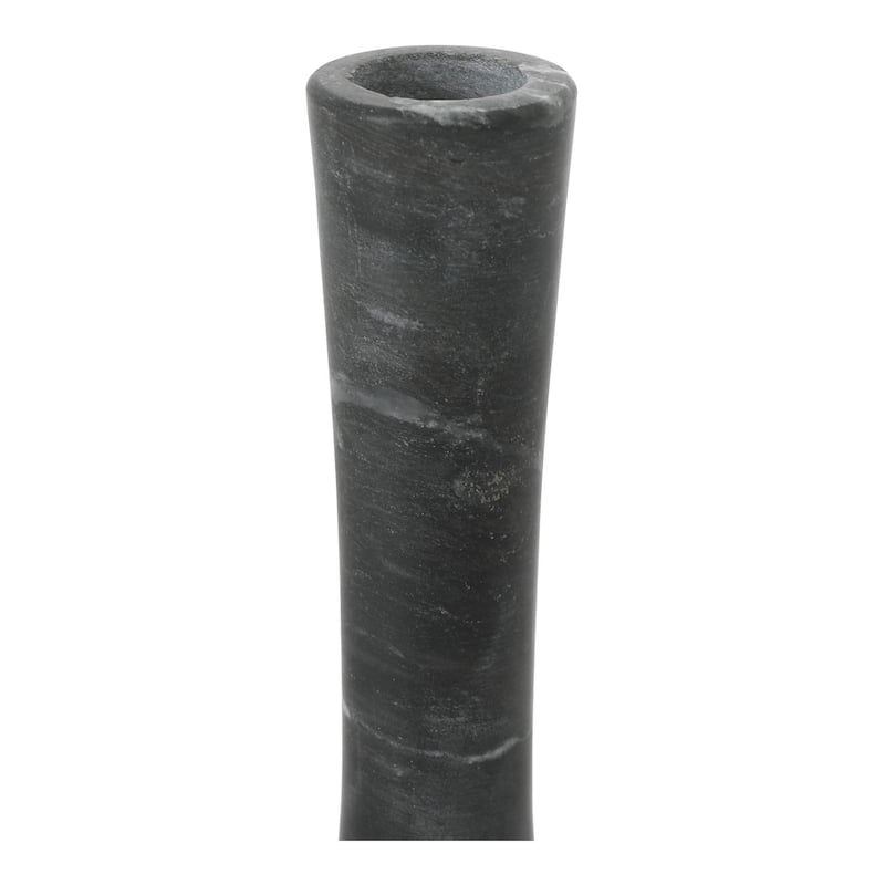 NADAAL STUDIOS Ira, Tall Candle Holder Solid Marble, Black Vein
