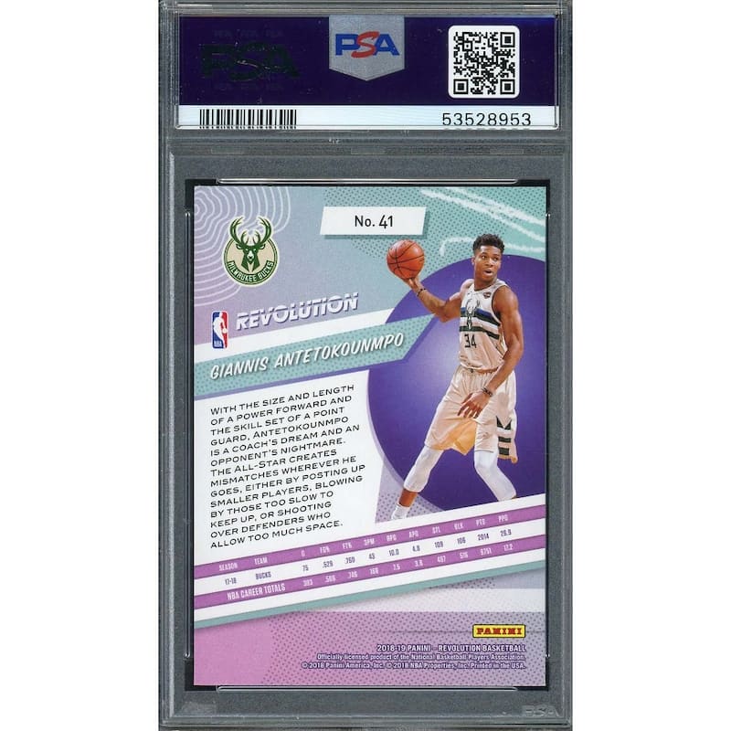 Giannis Antetokounmpo 2018 Panini Revolution Basketball Card #41 PSA 10 - 8'6" x 11'6"