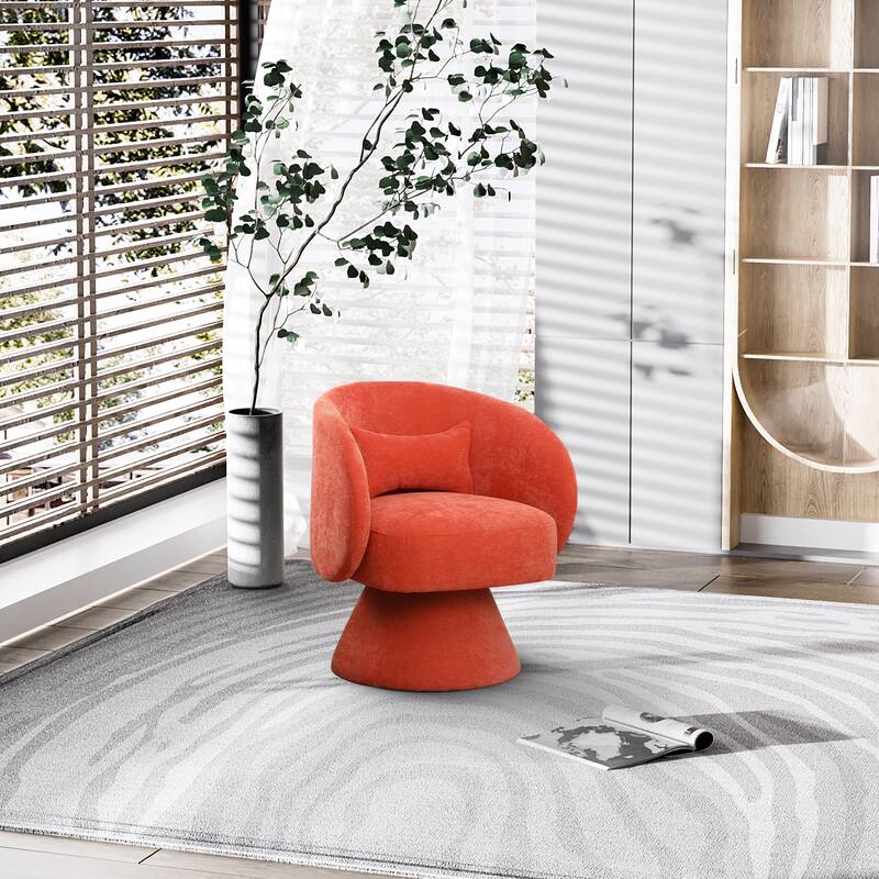 Ouyessir 360 Degree Modern Swivel Cuddle Barrel Sofa Chairs - Orange