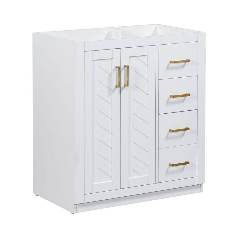 30'' Modern Freestanding Bathroom Vanity with Top Sink , Solid Wood Frame