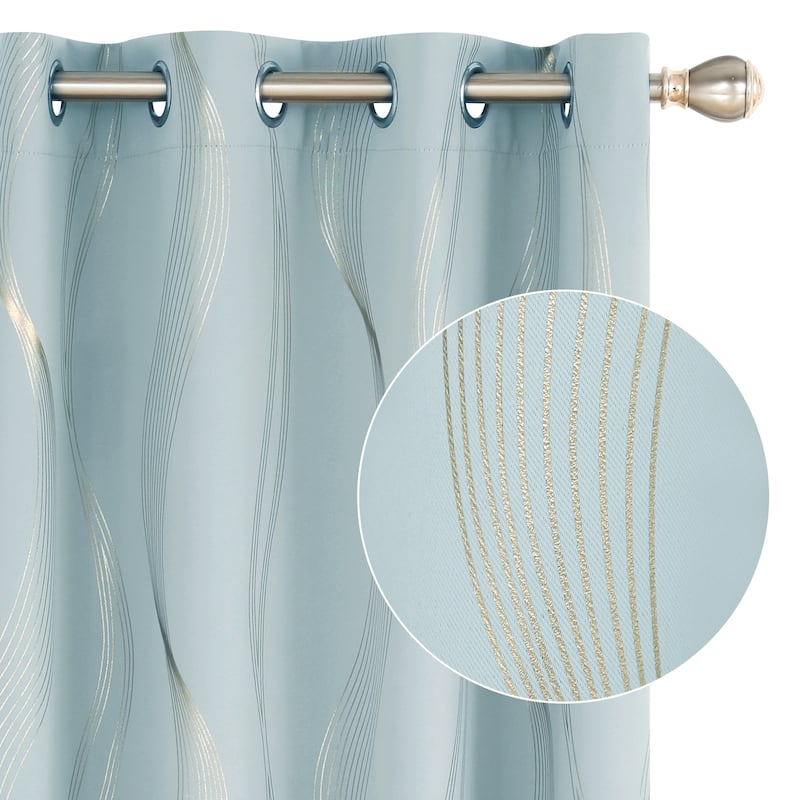 Deconovo Gold Wave 52 Width Curtain (2 Panel)