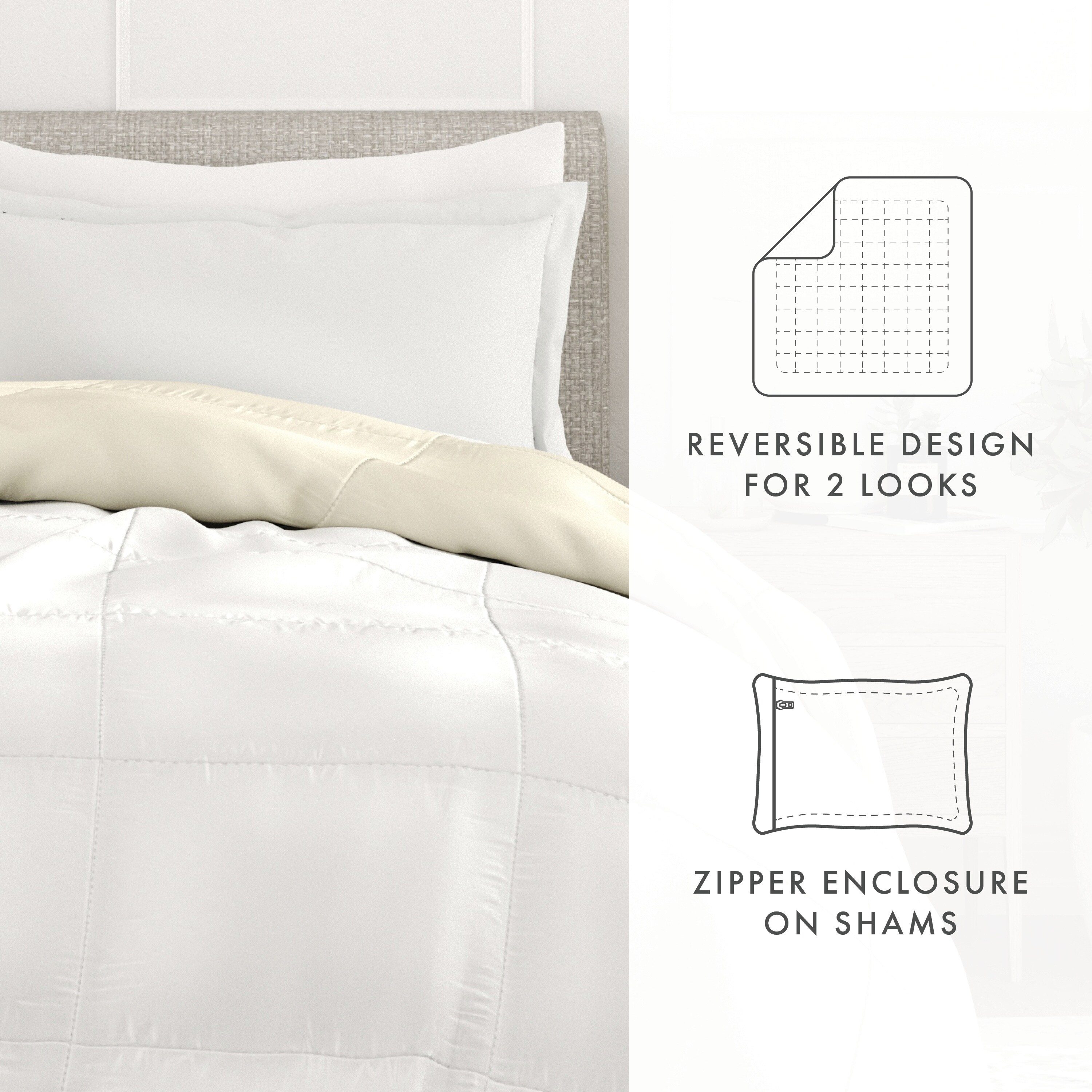 Merit Linens All-season Down Alternative Reversible Lightweight Comforter  Set - On Sale - Overstock - 22536966