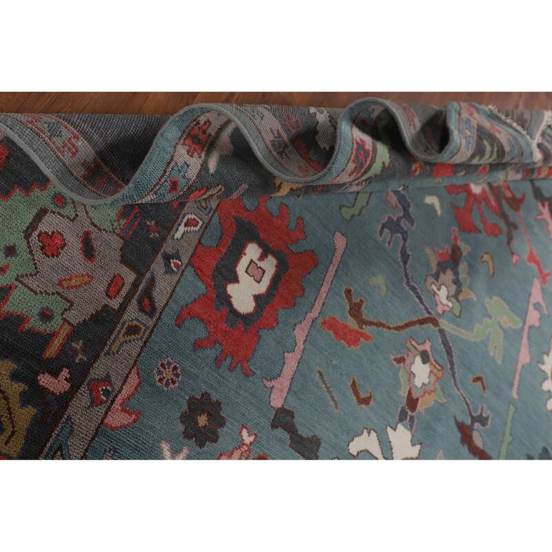 All-Over Oushak Oriental Area Rug Hand-Knotted Wool Carpet - 8'4" x 9'9"