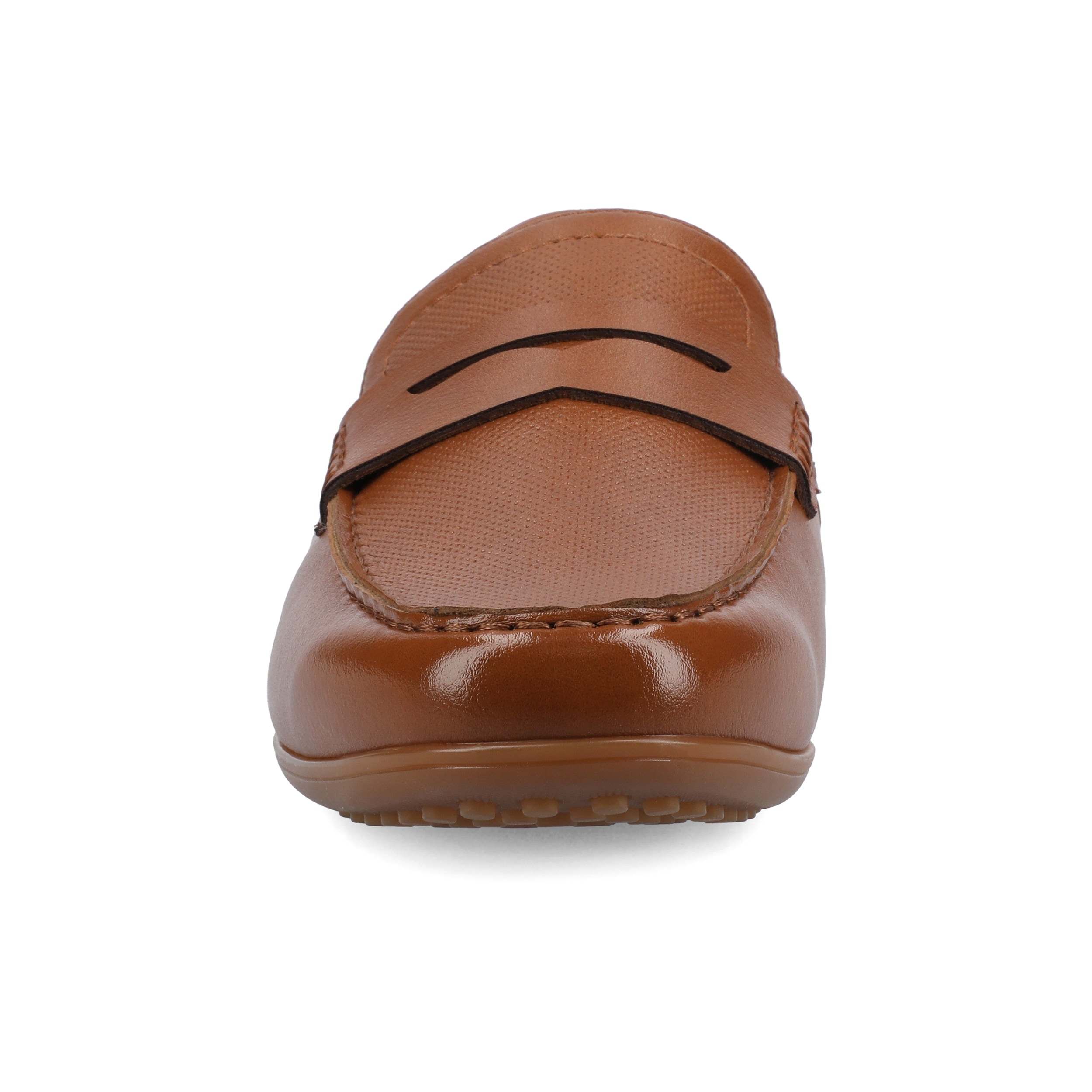 HEEZ Men\'s Brown Perforated Faux Leather Penny Loafers Slip On Driving Shoes HEEZ Men main image 4
