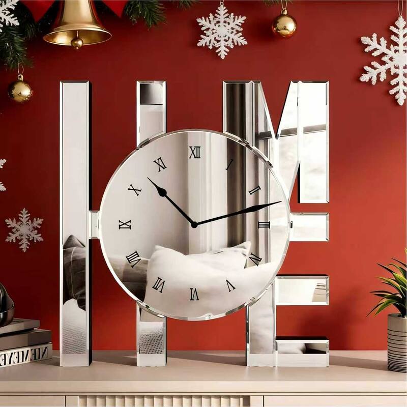 Art Letters Mirrored Wall Clock