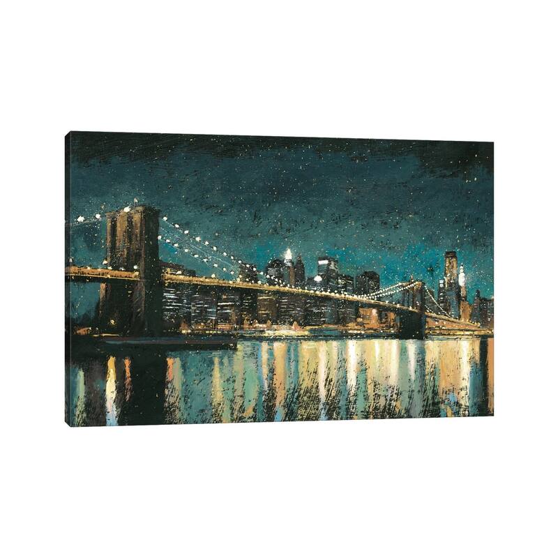 iCanvas "Bright City Lights II (Teal)" by James Wiens Canvas Print